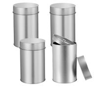 Tea Tins Canister with Airtight Double Lids, Tea Caddy, Round Tin Can Box