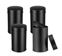 Tea Tins Canister with Airtight Double Lids, Tea Caddy, Round Tin Can Box