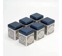 tea tins Canister with Airtight Single Lids for Loose Tea - Small Kitchen Canisters for Tea Coffee Sugar Storage, Loose Leaf Tea Tin Containers - Tea Canister - 6 pc (6PC, blue)