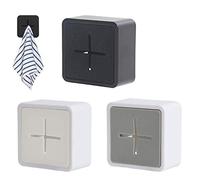 Tea Towel Holder, Premium Silicone Self Adhesive Towel Hooks Anti Collision Square Wall Mount Towel Holders for Bathrooms Kitchen Set of 3 (White, Gray, Black)