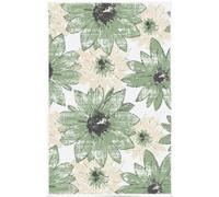 Tea Towels Green Beige Flower Kitchen Towel Microfibre Quick Dry Reusable Absorbent Dishcloths Guest Small Hand Towels for Bathroom Restaurant Decoration 1 Pieces (40x60 cm)