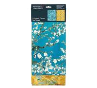 Museums & Galleries Tea Towels - Organic Cotton - Artistic Designs - Almond Blossom Branches and Sunflowers by Vincent Van Gogh - Set of 2 - Stylish Home Accessory