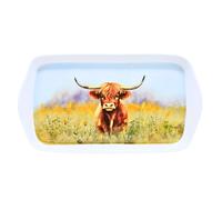 Tea Tray 26cm Highland Cow Melamine Serving Drinks Coffee Snacks Serving Tray