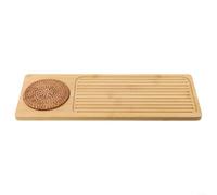 Tea Tray for Gongfu Tea Ceremony with Water Storage and Drainage Detachable Tray Easy to Clean and Prevents Water Accumulation on (M)