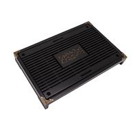 Tea Tray with Drawer Type Water Storage Drainage 16.9x11.0x2.2in Wooden Chinese Gongfu Tea Serving Tray Kungfu Teaset Table for Home (Black)