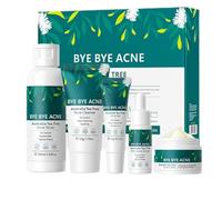 Tea Tree Acne Skin Care Sets & Kits, Tea Tree Oil For Skin-5-in-1 Face Wash, Moisturizer, Toner, Serum, Acne Gel ,Anti-Acne, Oil-Control & Soothing - Blackhead Remover & Exfoliator Facial Kit