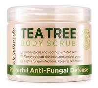 Tea Tree Body Scrub Exfoliating: Extra Strength Pre-Body Wash - Deep Cleansing Scrub with Tea Tree Oil & Dead Sea Salt for Smooth Skin - 12oz