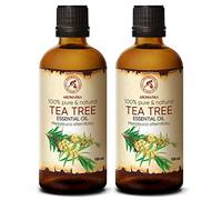Tea Tree Essential Oil 200ml- 2x100ml - Melaleuca Alternifolia Leaf Oil - Australia - 100% Pure - Great for Beauty Purposes - Aromatherapy - Relaxation - Massage - Essential Oils Tea Tree