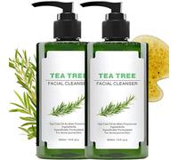 Tea Tree Facial Cleanser, Tea Tree Foam Cleanser, Gentle Tea Tree Oil Foaming Facial Cleanser, Tea Tree Cleanser, Minimizes Pores, Fresh and Translucent (2 Bottles)