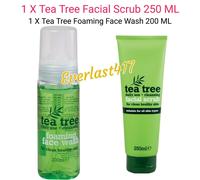 Tea Tree Facial Scrub 250ml Foaming Face Wash 200ml Daily Cleansing Refreshing
