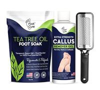 Tea Tree Foot Soak, Callus Remover Gel - Extra Strength Callus Remover Gel & Foot Soak With Epsom Salts For Calluses, Dry Cracked Heels, Toenail Fungus & Odor - Pedicure for Tired Feet