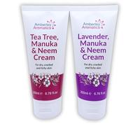 Tea Tree, Manuka, Neem & Lavender, Manuka,Neem Cream-Moisturising 200ml Two Pack Nourishing, for Dry, Chapped & Cracked Skin, Eczema, Psoriasis, Anti-fungal, Antiseptic, Anti-Itch, Jock Itch
