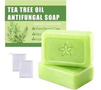 Tea Tree Oil Antifungal Soap， Natural Organic Bath Soaps,Handmade Soap Bar for Face and Body, Cold Process, Soothing Hydrating Body Wash for Clear Healthy Skin （2PCS）