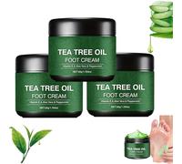 Tea Tree Oil Foot Cream, Soothing Aloe Vera & Tea Tree Foot Moisturizer, Tea Tree Foot Cream for for Dry, Cracked Skin, Anti-Chapping Foot Nourish Care Cream to Repair, Renew Dry, Rough Feet (3pcs)
