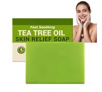 Tea Tree Oil Soap Bar for Face & Body with Natural Botanicals,Deep Cleansing & Purifying Bar Soap for Oily & Blemish-Prone Skin,Helps Balance & Soothe,Refreshing Green Bar (1 PC)