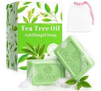 Tea Tree Oil Soap Bar for Skin Support - Remove Skin Irritation, Deep Cleansing Body Bar with Witch Hazel & Ceramide, Helps Refresh Skin & Reduce Odor, for Daily Foot & Body Care, 120g (2 Pack)