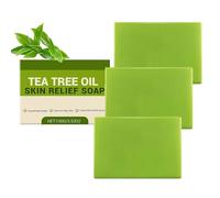 Tea Tree Oil Soap Bar, Natural Exfoliating Soap Bar for Face Body Hand, Controls Oil and Clears Pores, Soothes Fresh Skin, Daily Refreshing Cleanse for Women Men (3)