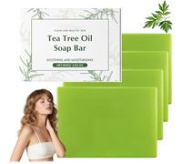 Tea Tree Oil Soap Bar,Tea Tree Face Wash,Hydrating Body Wash,Daily Deep Cleansing,Purification&Odor Management,While Locking in Moisture and Keeping Skin Fresh,Natural Organic Bar Soap (4PCS)