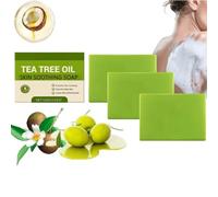 Tea Tree Oil Soap-Plant-Based Formulation For Face & Body, Tea Tree Bar For Foot & Body Odor Control, Suitable As Mens Soaps Bar, Hand Cleansing Soap Bars, Travel For Men & Women (3)