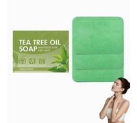 Tea Tree Oil Soothing Bath Soap, for Face Body Hands, Gentle Exfoliating Bar Soap, Oil Controlling Cleansing Soap, Deep Cleansing Botanical Bar Soap, Universal Facial and Body Bath Soap. (3PCS)