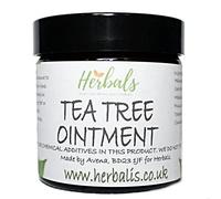 Tea Tree Ointment for Dry Skin, Handmade, Natural Beeswax, Tea Tree Balm, Vitamin E, Sweet Almond Oil, Salve for Cuts, Burns, Insect Bites, Soothing Skin Moisturiser with Sunflower Oil (60ml) (60)