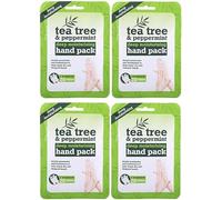 Tea Tree & Peppermint Deep Moisturising Hand Mask Gloves (4 Pack) - for Dry, Cracked, Chapped Hands Repair and Hydration Treatment - Exclusive AG Total Health Bundle