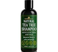 Tea Tree Shampoo for Dry Itchy Scalp - Organic Natural Anti Dandruff Shampoo, Sulfate-Free, Vegan & Cruelty-Free, No SLS or Parabens by NatriGlo