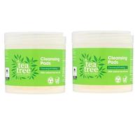 Tea Tree Skin Care Cleansing & Purifying Pads with Natural Tea Tree Oil, Biodegradable, Pack of 2, 80 Pads