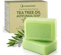 Tea Tree Soap Bar - Deep Cleansing Botanical Bar with Tea Tree, Eucalyptus & Lavender Oils - Gently Soothes Skin Prone to Discomfort, Odour, or Dryness - 2 x 116g