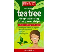 (Tea Tree x 6) Beaurty Formulas Charcoal Tea Tree Gold Nose Pore Strips x 6