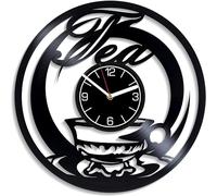 Tea Vinyl Record Wall Clock Tea Vinyl Clock Food Kitchen Decoration 12 inch Wall Clock Tea Art Gift for Her Tea Wall Art Tea Mug Clock Tea Wall Clock Modern Tea Gift