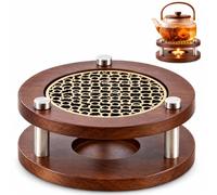 Tea Warmer for Teapot, Wooden Tea Warmer, Tea Warmer | Teapot Warmer, Wooden Teapot Warmer, Tea Accessories, Natural Look, Non-Slip, Heat Coaster for Tea & Coffee