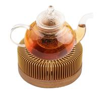 Tea Warmers For,Tea Warmer,Champagne Gold Luxury Coffee Cup Warmer for Desk, Solid Walnut Wood Base, Beverage Warmer for Home Decoration for