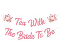 Tea with The Bride To Be Banner Floral Tea Party Bridal Shower Decor Afternoon Tea Party Bride To Be Bunting Banner Love is Brewing Wedding Supplies for Women's Bachelorette Bridal Shower