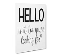 Tea You'Re Looking For Typography Quote Canvas Wall Art Print Ready to Hang, Framed Picture for Living Room Bedroom Home Office Décor, 24x16 Inch (60x40 cm)