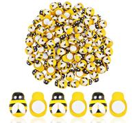 Teaaha 100 PCS Mini Bee Stickers Self-Adhesive Tiny Wooden Bee Decor Painted Flatback Craft Bees for Crafts Scrapbooking Baby Birthday Party Decoration Embellishments DIY