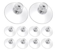 Teaaha 10PCS Screw Suction Cups 40mm Small Glass Suction Cup Pads Clear PVC Plastic Sucker Pad Without Hook, Extra Strong Reusable Power Holder for Bathroom Wall Window Car Shade License Plates