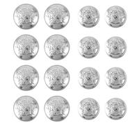 Teaaha 16 PCS Metal Blazer Button Set, 2 Sizes Silver Buttons for Blazers Jeans Button, Replacement Jeans Buttons Metal Silver Vintage Blazer Button Set, Jacket Buttons for Blazer, Suits, Jacket (18mm