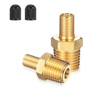 Teaaha 2 PCS Brass Air Inflator Adapter, 1/4" NPT Male to Standard Schrader Valve, Valve Connector for Compressor, Portable Air Hose, Tire Inflator, Bags Spring Suspension