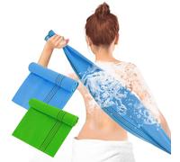 Teaaha 2 PCS Korean Exfoliating Cloth Italy Towel Asian Exfoliating Washcloth Korean Body Scrubber for Dead Skin, Callus, Daily Shower Bathing, Spa, Reusable Extra Large 35.4×11.8 Inches