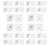 Teaaha 20 PCS Sew in Magnets Plum Magnetic Snap Fasteners, 14mm Magnetic Buttons Magnetic Closure Clasp Fasteners Silver Sewing Buttons for DIY Crafts, Sewing, Bags, Clothes, Leather