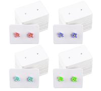 Teaaha 200 PCS Earring Cards for Selling White Earring Holder Cards Punch Earring Display for Selling Jewelry and Earrings Necklace Display
