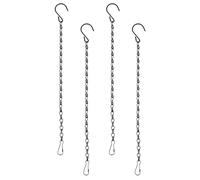 Teaaha 4 PCS Hanging Basket Chains, 9.5 Inch Metal Hang Chain with Hooks for Planter Basket Bird Feeder Lanterns Ornaments Wind Chimes Billboards DIY Crafts and Indoor Outdoor Decorative(Black)