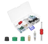Teaaha 71PCS Schrader Valve Core Kit for R12 or R134a, Car HVAC Hose Gasket Seal Refrigeration A/C Air Conditioning Service, Automotive Air Conditioning AC Valve Repair Tool