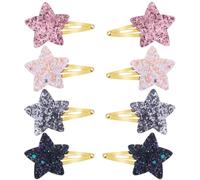 Teaaha 8 PCS Star Hair Clips Cute Metal Snap Hair Pins Sparkly Fashion Hair Barrettes Styling Y2k Accessories for Toddler Women Girls Party Birthday Gift Supplies