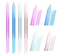 Teaaha Pack of 4 Glass Cuticle Pusher, Cuticle Remover, Round Nail File, Glass Cuticle Remover Tool, Professional Manicure Stick, Precision Files for Women, Home and Nail Salons