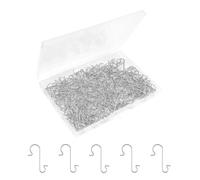 TeaATiCh 100pcs Christmas Ornament Hooks Hangers,Christmas Bauble Ornament Hooks with Storage Box,Mini Stainless Steel Hook for Hanging Xmas Tree Decoration(Silver)