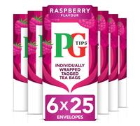 Teabags Raspberry, Individually Wrapped Tea Bags, 25 Flavoured Fruit Tea Bags Individually Wrapped, Berry Tea, Refreshing & Fruity Tea, Tea Bags Bulk