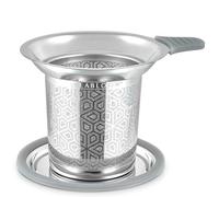 Teabloom Elegant Stainless Steel Loose Leaf Tea Infuser with Lid & Drip Tray - Extra Fine Mesh Basket for Mugs, Cups & Small Teapots - Food Grade Materials, Dishwasher Safe