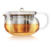 Teabloom Kyoto Stovetop Safe Teapot - 2-3 Cup Capacity / 24 OZ / 700 ML - Clear Borosilicate Glass - Premium, Toxin-Free Materials - Removable Stainless Infuser - Stovetop and Microwave Safe